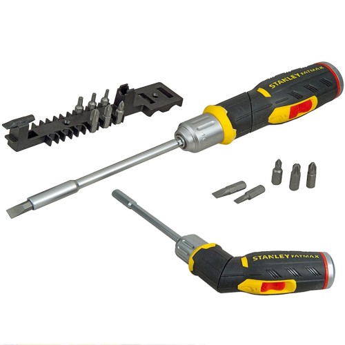 STANLEY Wkrętak typu pistolet z grzechotką oraz 12 końcówkami 62-691