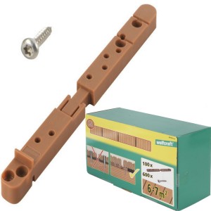 WOLFCRAFT Zestaw łączników do budowy tarasu Kpl. 100 szt. łączniki ukryte połączenia wkrętami 6974000