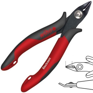 WIHA Szczypce do cięcia bocznego Electronic, szeroka, ostra główka 26818