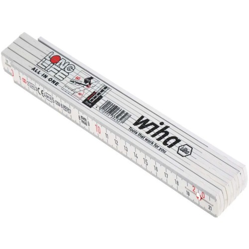 WIHA Miara składana Longlife® All in One, 2 m, metryczna, 10 członów biała 33232