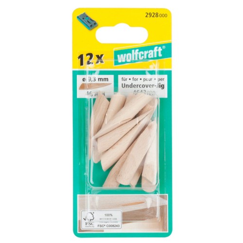 WOLFCRAFT Komplet 12 szt. drewnianych zaślepek 2928000