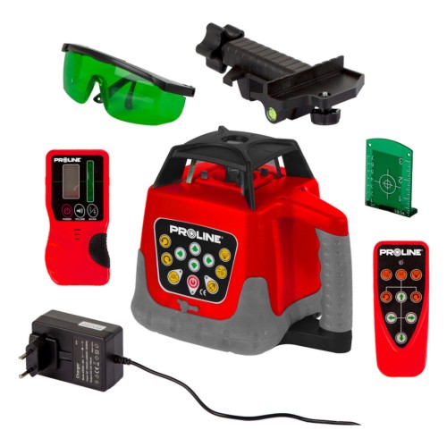 PROLINE Laser rotacyjny samopoziomujący zielony do 500m 15162