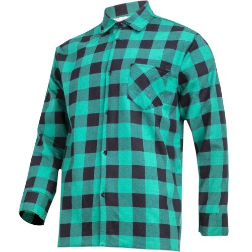 LAHTI PRO Koszula flanelowa w kratę zielona rozmiar S /LPKF2S/