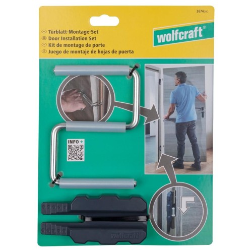 WOLFCRAFT Zestaw do montażu skrzydła drzwiowego 3674000