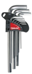 PROLINE Klucze imbusowe hex wydłużone CrV zestaw 9el. 1.5-10mm 48319