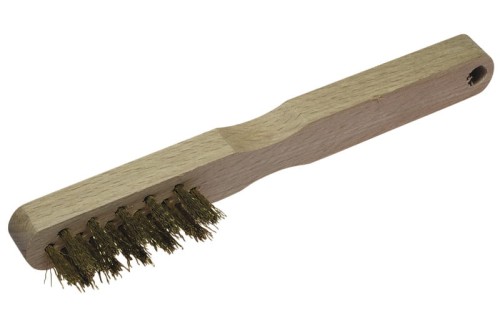 WOLFCRAFT Szczotka ręczna drut mosiężny 3-rzędowa uchwyt drewniany 2725000