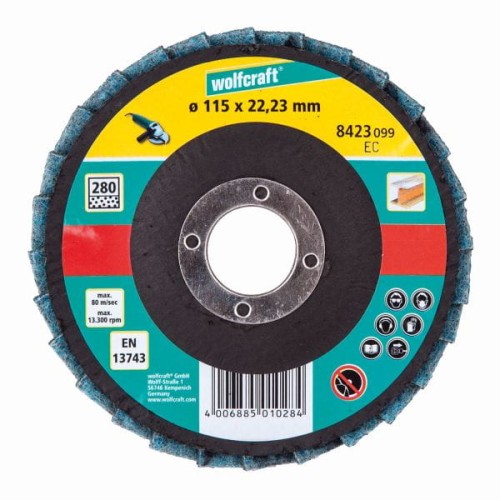 WOLFCRAFT Tarcza lamelkowa 115 mm - z włókniną / szlifowanie delikatne 8423099