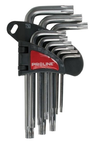 PROLINE Klucze Torx CrV, zestaw 9el., T10-T50 48339