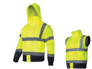LAHTI PRO Kurtka ostrzegawcza zimowa 2w1 bezrękawnik z kapturem r. M /L4092502/