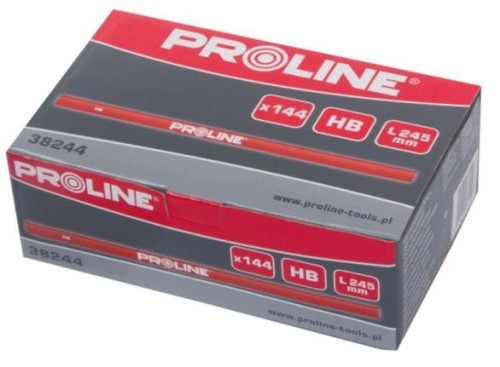 PROLINE  	Ołówek stolarski czerwony HB 245mm, opakowanie 144szt 38244