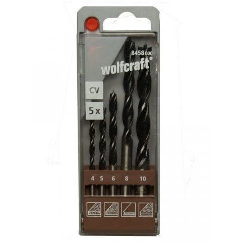 WOLFCRAFT Zestaw wierteł do drewna 5 szt. śr.  4-5-6-8-10 mm 8458000