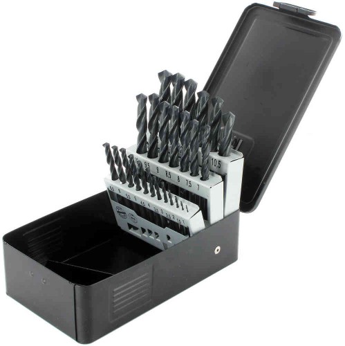 ABRABORO Zestaw wierteł HSS-R DIN 338 czarnych, 25 szt, fi 1-13x0,5mm 00251085