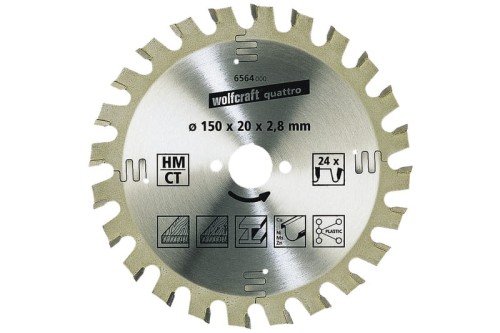 WOLFCRAFT Piła tarczowa QUATTRO  widia 30 zęby   160x20 mm 6568000