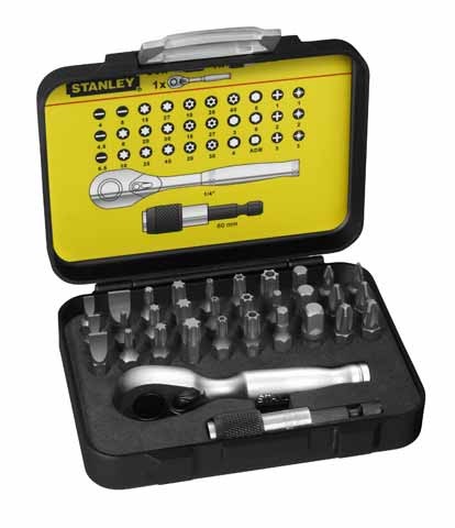 STANLEY Zestaw bitów z grzechotką 1/4" - 32szt.  13-904