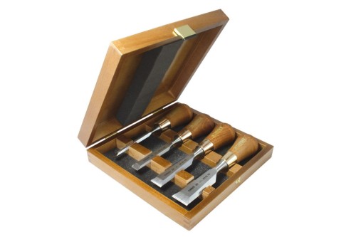 NAREX Zestaw dłut krókich PREMIUM serii WOOD LINE PLUS - 4szt w drewnianej kasecie 853750