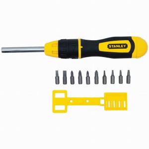 STANLEY Multi-bit, wkrętak z grzechotką i wymiennymi końcówkami (10szt.)  68-010