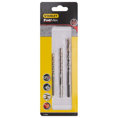 STANLEY Wiertło do betonu FAT MAX - Komplet 3 szt. fi=5,6,8 mm STA58680
