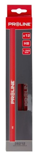 PROLINE Ołówek stolarski czerwony HB 245mm, 12szt. 38212