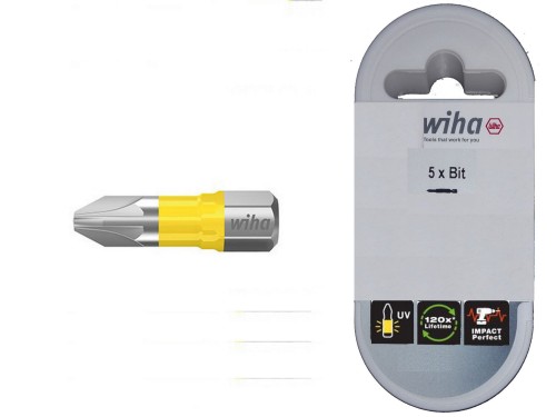WIHA Zestaw 5 szt bitów w pudełku Y-BIT 25 mm PZ3 41590