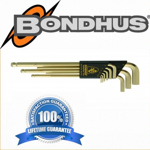BONDHUS Komplet kluczy imbusowych pokrytych złotem GOLD 38099