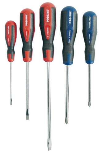 PROLINE Zestaw profesjonalnych wkrętaków CrV-Mo, Soft-touch, 5el. 10208