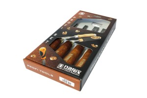 NAREX Zestaw dłut ciesielskich prostych z fazowaniem bocznym PREMIUM serii WOOD LINE PLUS - 4szt 863201