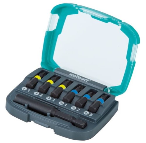 WOLFCRAFT Zestaw bitów udarowych PH1/2/3 + PZ1/2/3 + uchwyt magnetyczny 2974000