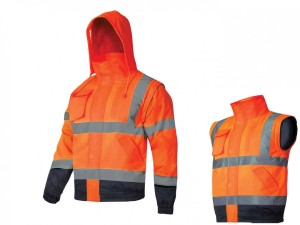 LAHTI PRO Kurtka ostrzegawcza zimowa 2w1 bezrękawnik z kapturem r. XL /L4092604/