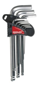 PROLINE Klucze imbusowe z kulką wydłużone CrV, zestaw 9el., 1.5-10mm 48329